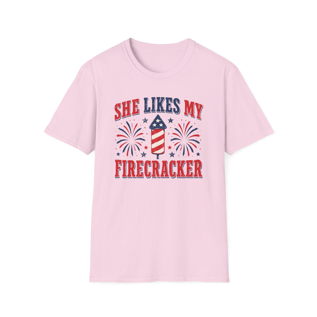 She Likes My Firecracker Shirt – Funny 4th of July Couple Tee