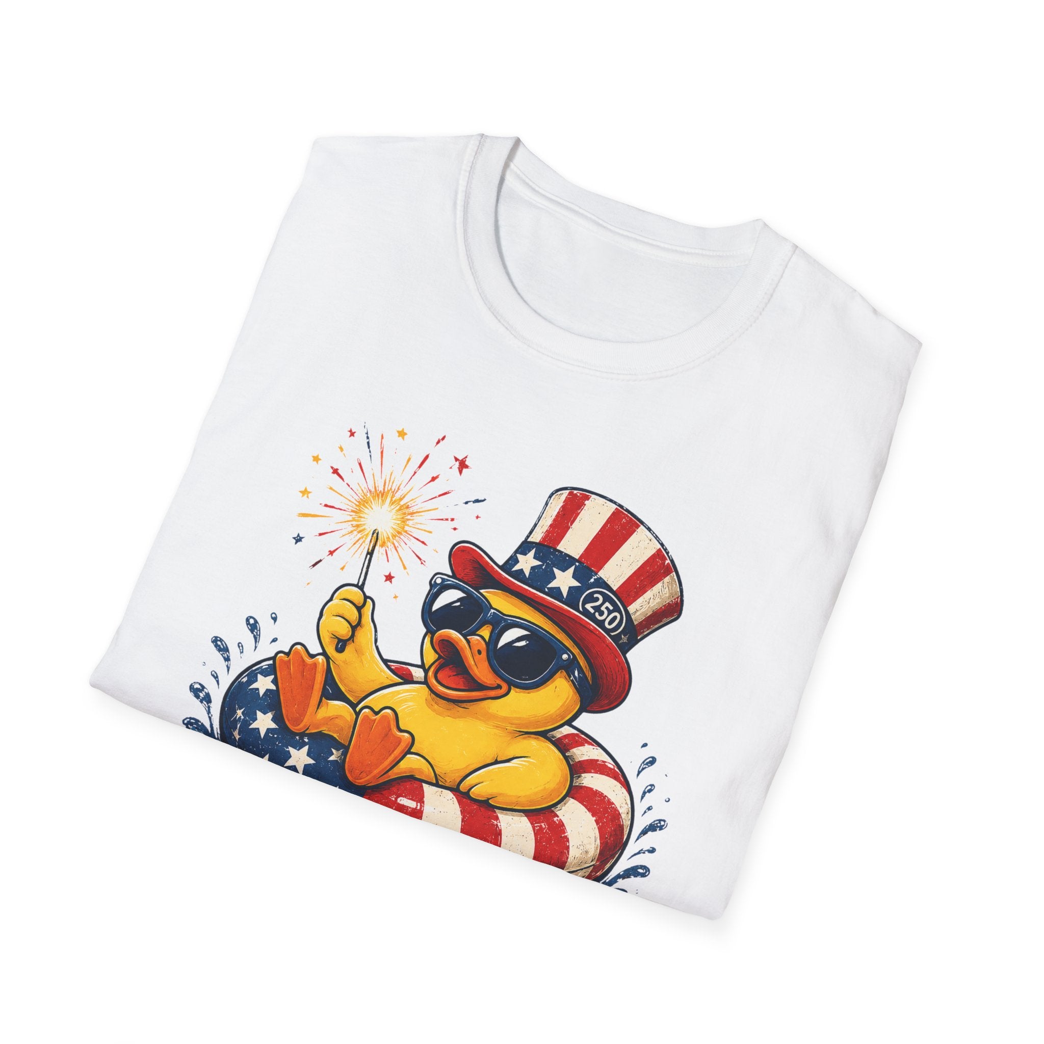 Fire Quacker T-Shirt – Patriotic Duck with Sparklers (Fourth of July Tee)