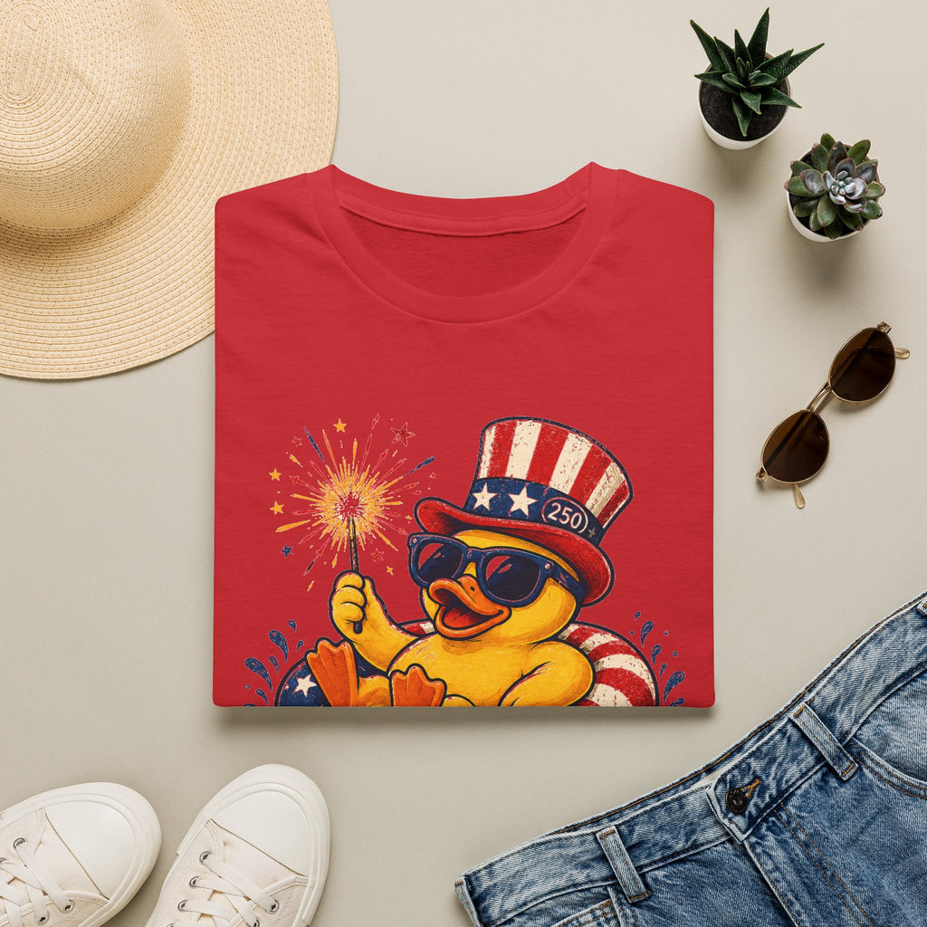 Fire Quacker T-Shirt – Patriotic Duck with Sparklers (Fourth of July Tee)