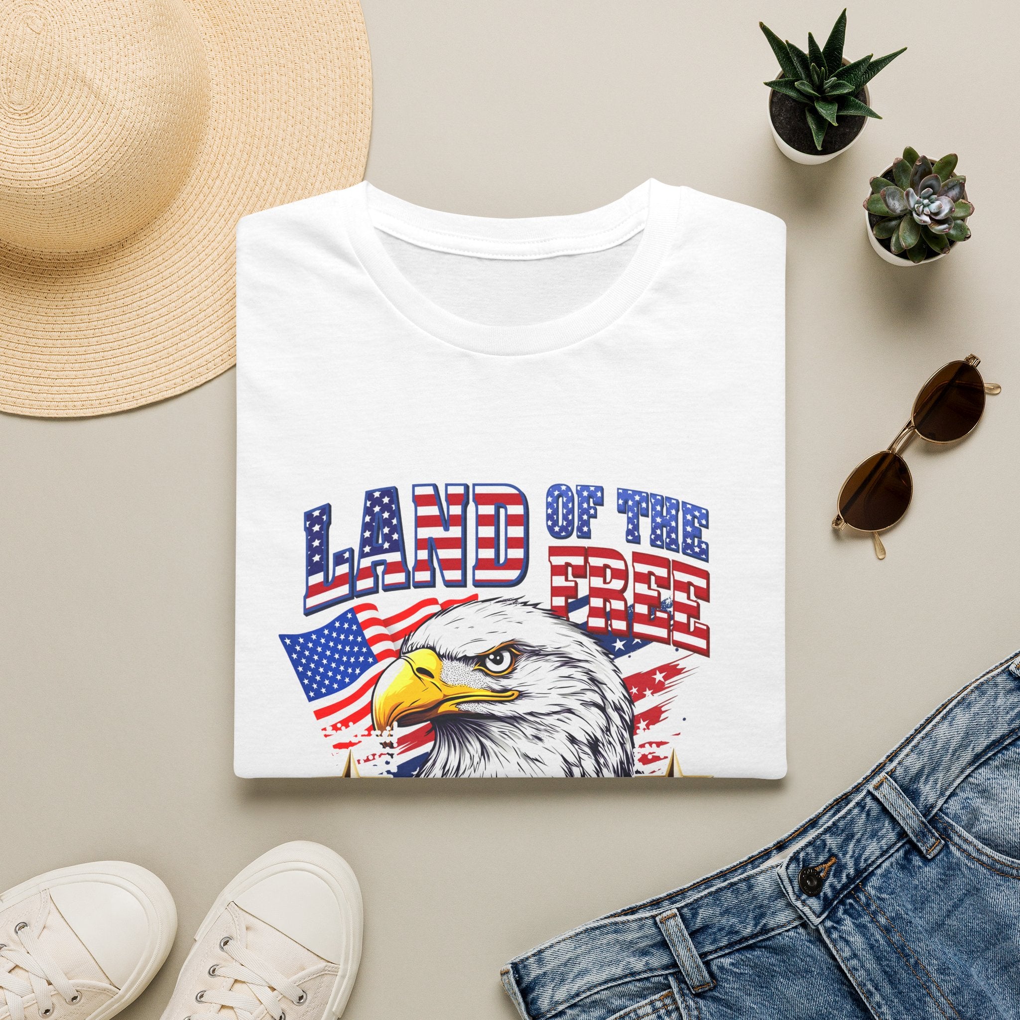 Land of the Free Eagle T-Shirt — Patriotic USA Flag Graphic