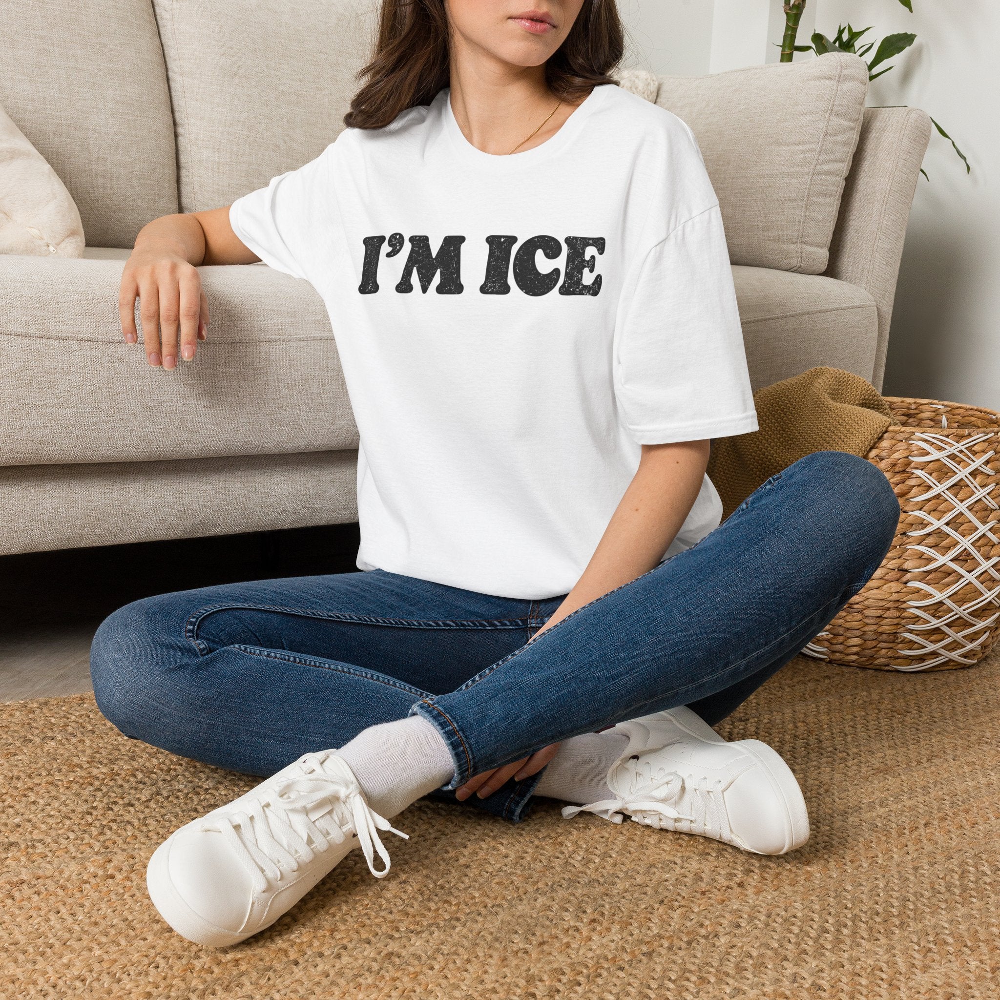 I'M ICE Graphic T-Shirt — Bold Retro Text Tee