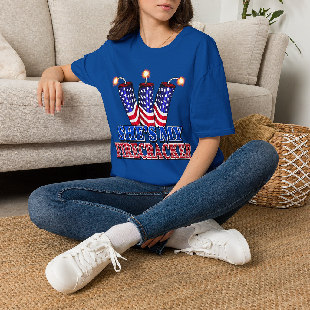 T-Shirt — "She's My Firecracker" Patriotic Fourth of July Tee