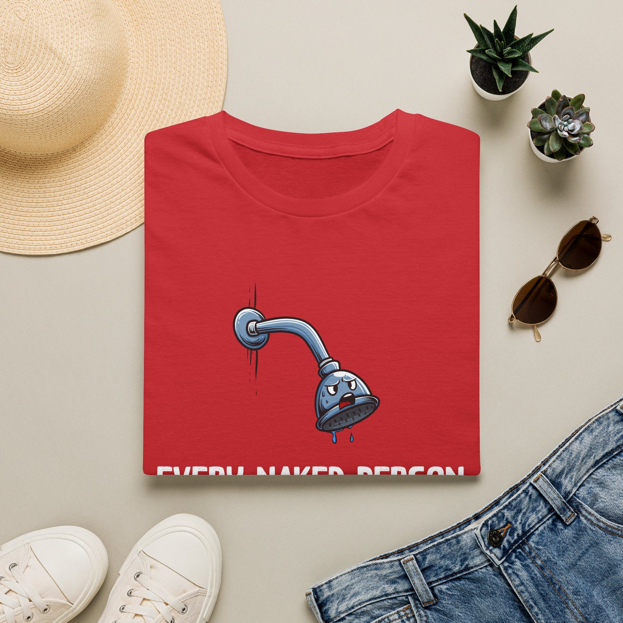 T-Shirt — Funny Shower Faucet Tee "Every Naked Person I See Turns Me On"