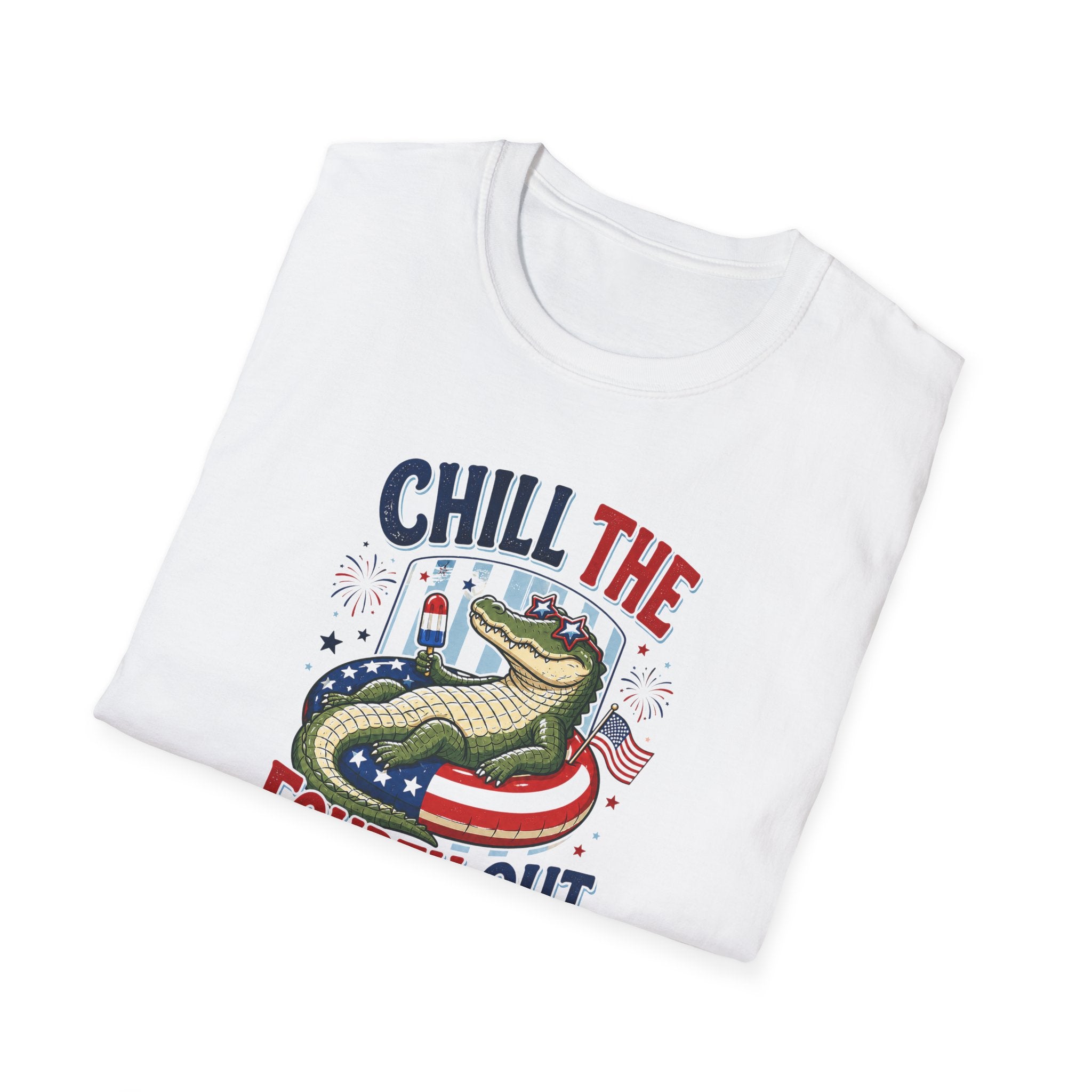 Chill the Fourth Out T-Shirt – Patriotic Alligator Independence Day Tee