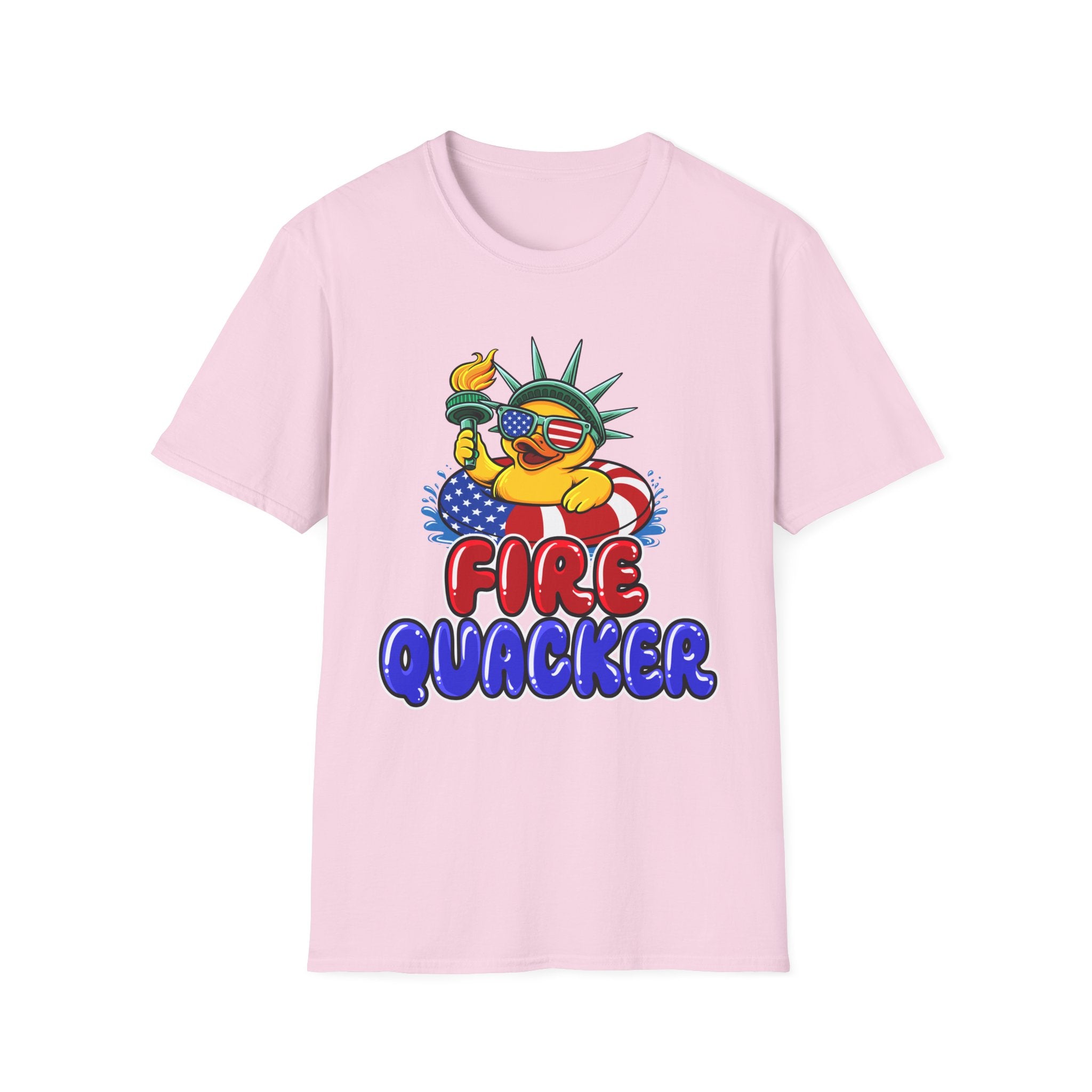 Statue of Liberty Rubber Duck T-Shirt – "Fire Quacker" 4th of July Patriotic Tee
