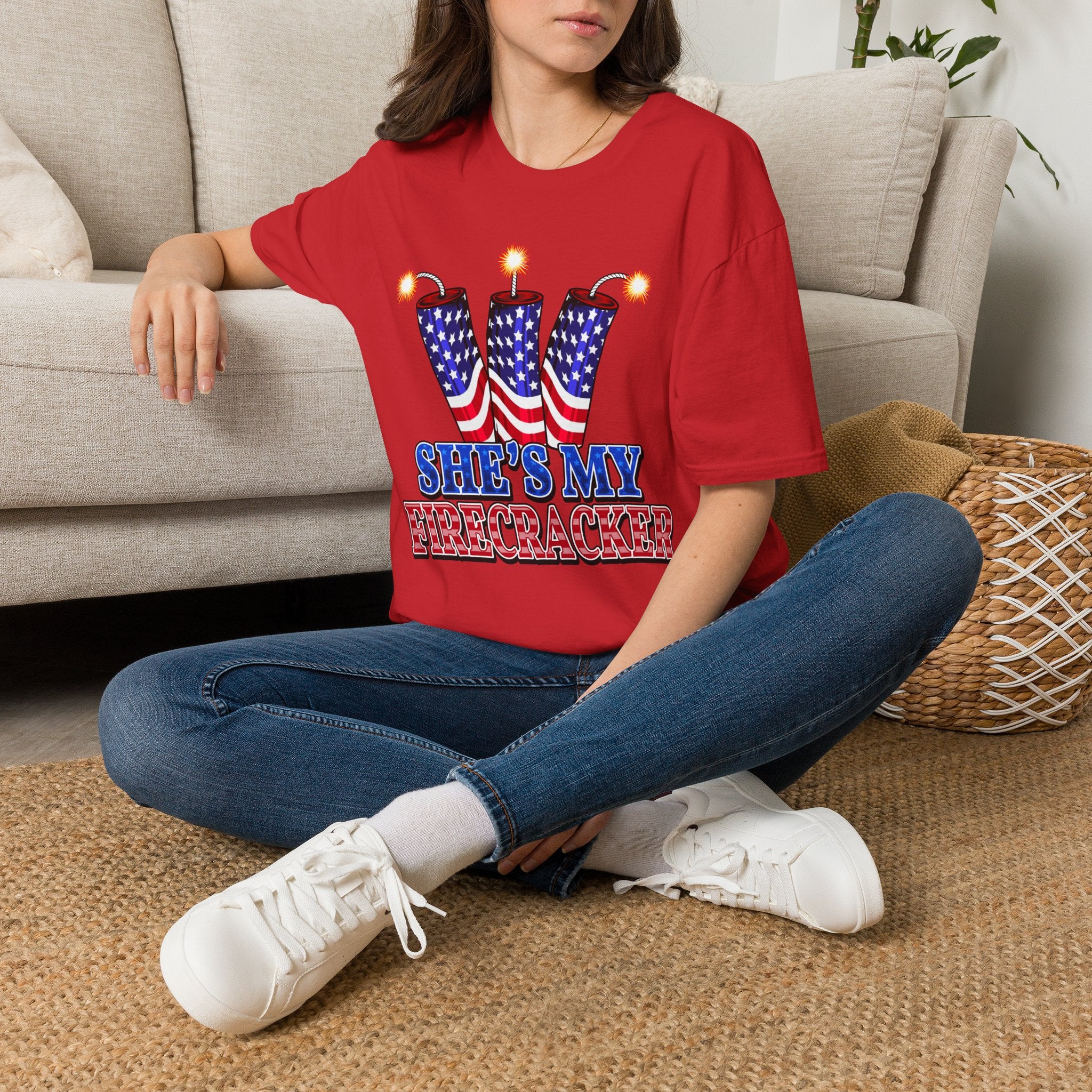 T-Shirt — "She's My Firecracker" Patriotic Fourth of July Tee