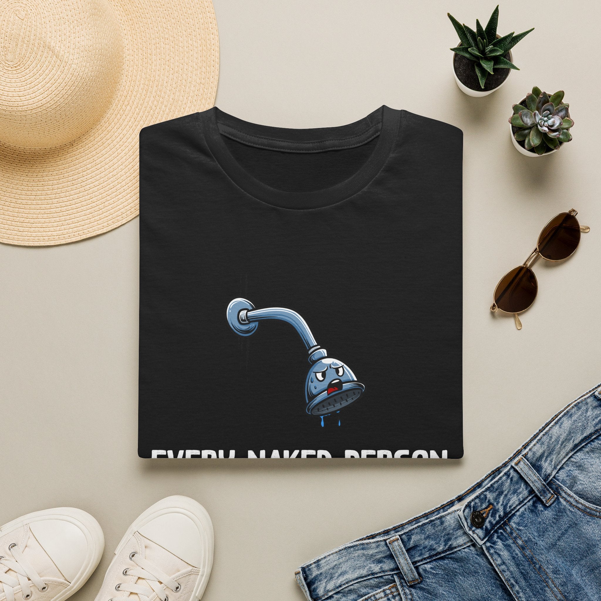 T-Shirt — Funny Shower Faucet Tee "Every Naked Person I See Turns Me On"