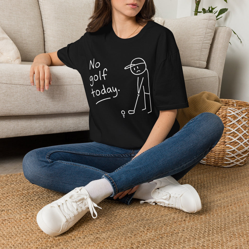 No Golf Today T-Shirt — Funny Golfer Sketch Casual Tee