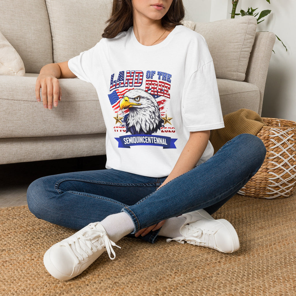 Land of the Free Eagle T-Shirt — Patriotic USA Flag Graphic