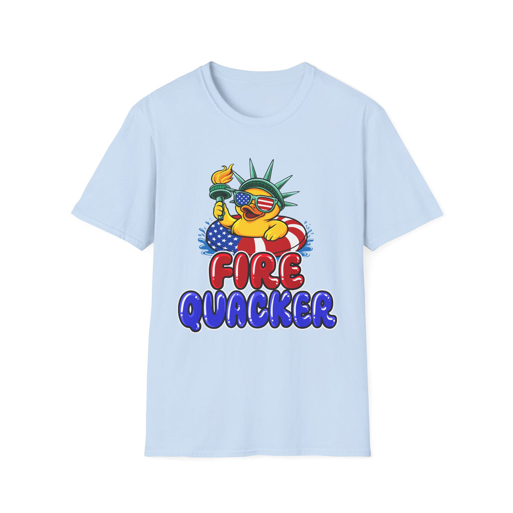 Statue of Liberty Rubber Duck T-Shirt – "Fire Quacker" 4th of July Patriotic Tee
