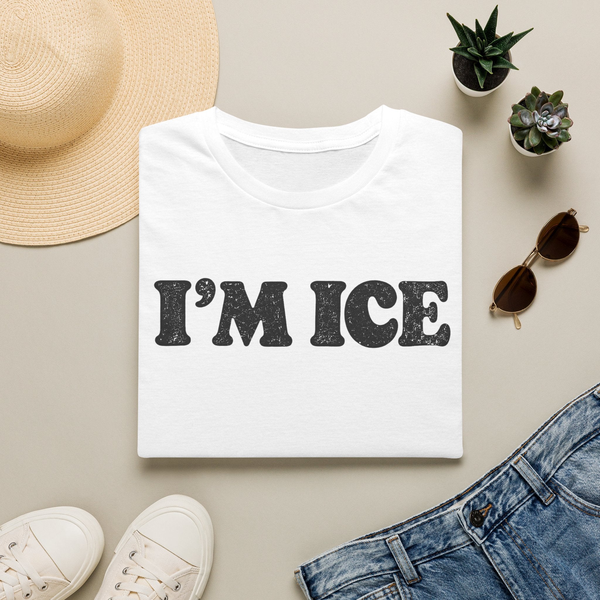 I'M ICE Graphic T-Shirt — Bold Retro Text Tee