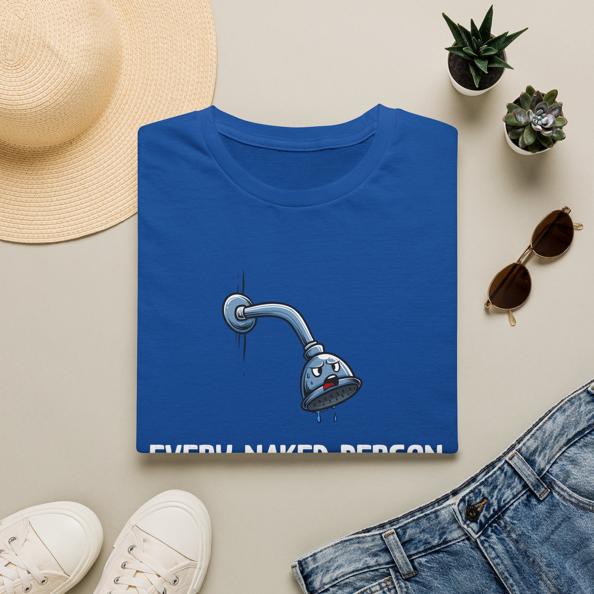 T-Shirt — Funny Shower Faucet Tee "Every Naked Person I See Turns Me On"