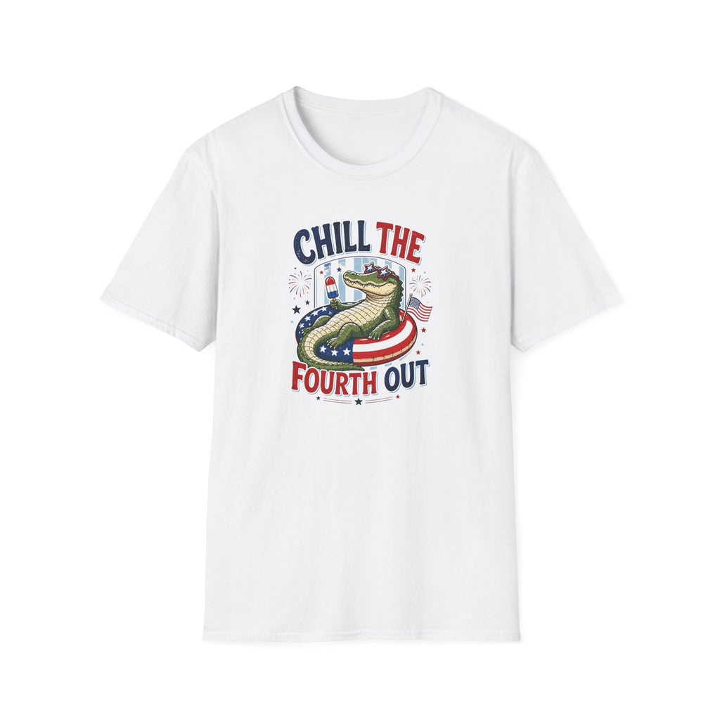 Chill the Fourth Out T-Shirt – Patriotic Alligator Independence Day Tee