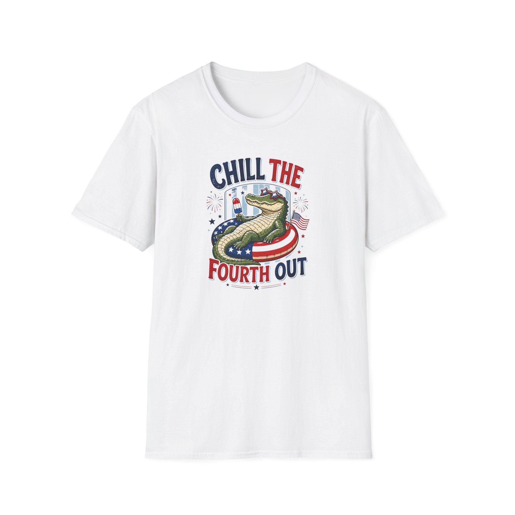 Chill the Fourth Out T-Shirt – Patriotic Alligator Independence Day Tee