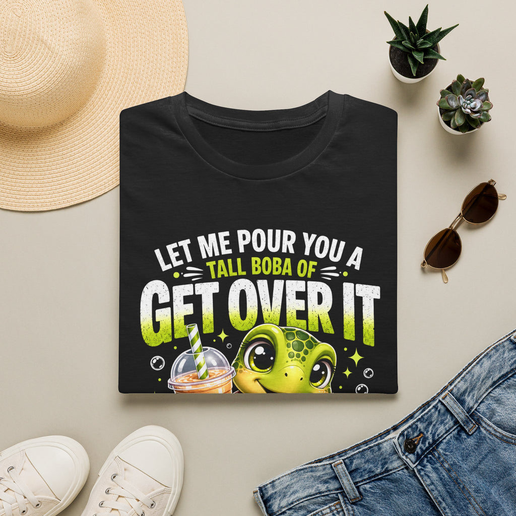 Get Over It Boba T-Shirt — Cute Turtle Boba Tea Graphic Tee