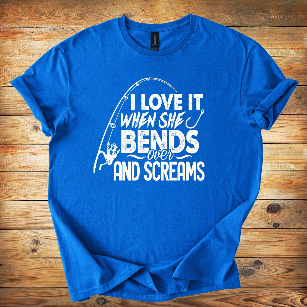 Funny Fishing Shirt - Bend over & Scream