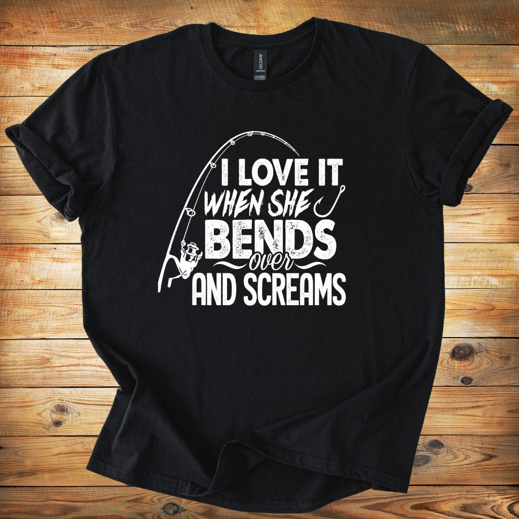 Funny Fishing Shirt - Bend over & Scream