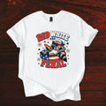 Red White and Feral Patriotic Raccoon Tshirt