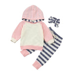 3pcs Toddler Baby Boy Girl Clothes Set Hoodie Tops+Pants+Headband Outfits Hot Sale Comfortable Clothes