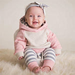 3pcs Toddler Baby Boy Girl Clothes Set Hoodie Tops+Pants+Headband Outfits Hot Sale Comfortable Clothes
