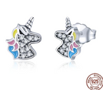 Unicorn Stud Earrings in Sterling Silver