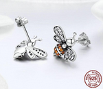 Bee Ear Rings in Sterling Silver