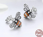 Bee Ear Rings in Sterling Silver