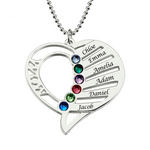 Elegant Personalized Family Necklace with Birthstone