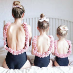 Mom-Daughter Flower Swimwear